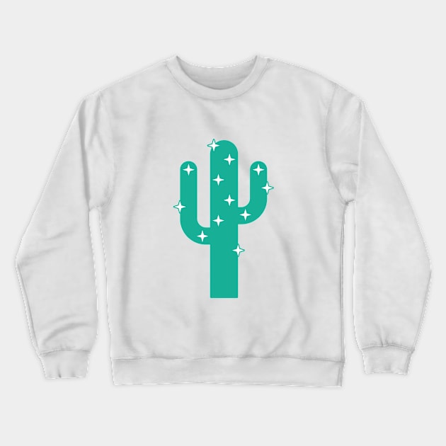 Sparkly Cactus in Sky Blue by Suzie London Crewneck Sweatshirt by SuzieLondon